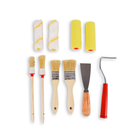 11 delige | Verfroller | Verfroller Set | Zwart | met Rollers, Penselen | 170g | kunststof | Structuurroller | Schuimroller | Verfkwasten | 29cm*14cm