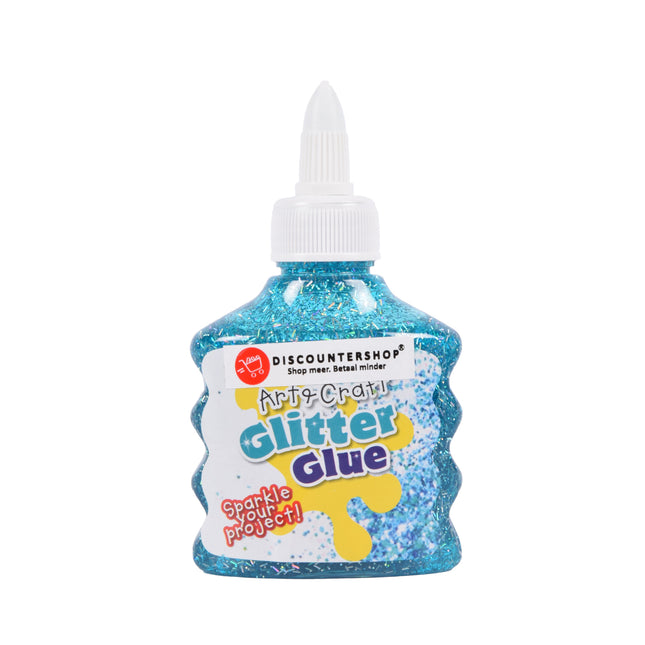 Sprankelende Blauwe Glitterlijm 90ml | 6.5cm x 3.5cm x 12 cm | Veilig en Uitwasbaar | Perfect voor Creatieve Knutsel | Kindvriendelijke Hobbylijm met Precieze Doseerpunt