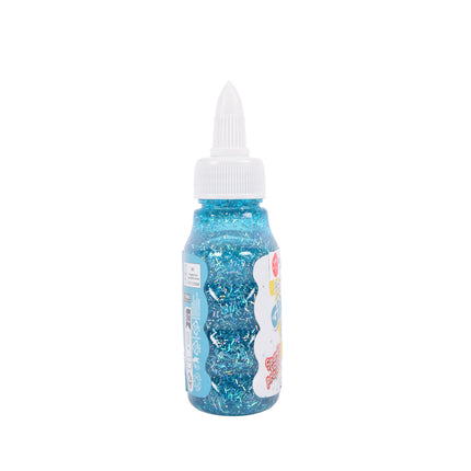 Sprankelende Blauwe Glitterlijm 90ml | 6.5cm x 3.5cm x 12 cm | Veilig en Uitwasbaar | Perfect voor Creatieve Knutsel | Kindvriendelijke Hobbylijm met Precieze Doseerpunt