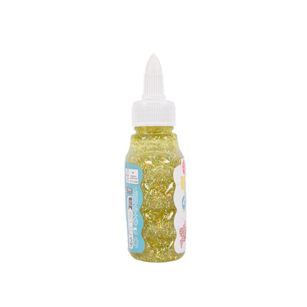 Geel Glitterlijm | Sneldrogende en Uitwasbare Knutsellijm voor Creatief Ontwerp | Slijm Maken en Decoreren | 90ml in Tube met Fijne Doseerpunt | Kindvriendelijk en Ideaal voor Hobby's en Modelbouw
