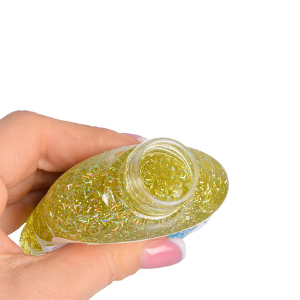Geel Glitterlijm | Sneldrogende en Uitwasbare Knutsellijm voor Creatief Ontwerp | Slijm Maken en Decoreren | 90ml in Tube met Fijne Doseerpunt | Kindvriendelijk en Ideaal voor Hobby's en Modelbouw