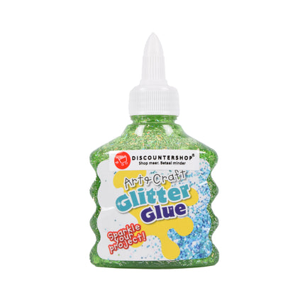 Groene Glitterlijm 90 ml | 6.5cm x 3.5cm x 12cm | Lijm voor Creatief Ontwerp | Kindvriendelijke Hobbylijm met Fijne Doseerpunt | Jongens en Meisjes vanaf 4 Jaar | Ideaal voor Modelbouw