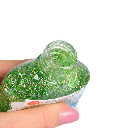Groene Glitterlijm 90 ml | 6.5cm x 3.5cm x 12cm | Lijm voor Creatief Ontwerp | Kindvriendelijke Hobbylijm met Fijne Doseerpunt | Jongens en Meisjes vanaf 4 Jaar | Ideaal voor Modelbouw