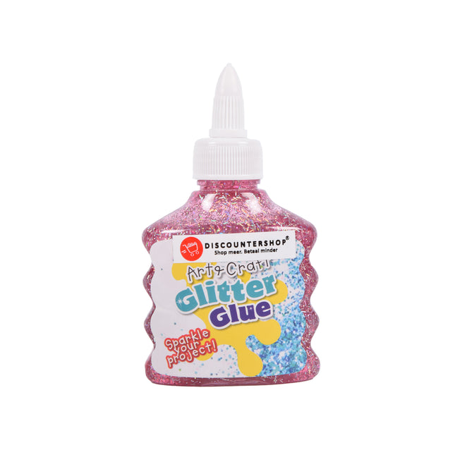 Roze Glitterlijm 90ml | Kindvriendelijke en Uitwasbare Knutsellijm voor Jongens en Meisjes vanaf 4 jaar | Sneldrogende Hobbylijm met Fijne Doseerpunt | Ideaal voor Creatieve Hobby's en Modelbouw 