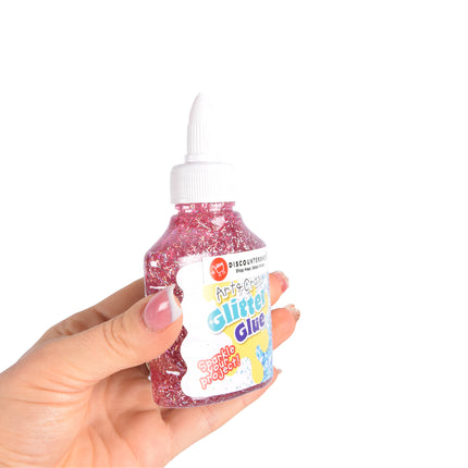 Roze Glitterlijm 90ml | Kindvriendelijke en Uitwasbare Knutsellijm voor Jongens en Meisjes vanaf 4 jaar | Sneldrogende Hobbylijm met Fijne Doseerpunt | Ideaal voor Creatieve Hobby's en Modelbouw 