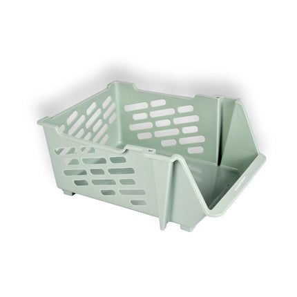 1 stuks Groen Kunststof Groentemandje van Discountershop: Ruim, Stijlvol en Praktisch als Opbergbox en Opbergmand – 46cm x 37.5cm x 20cm 