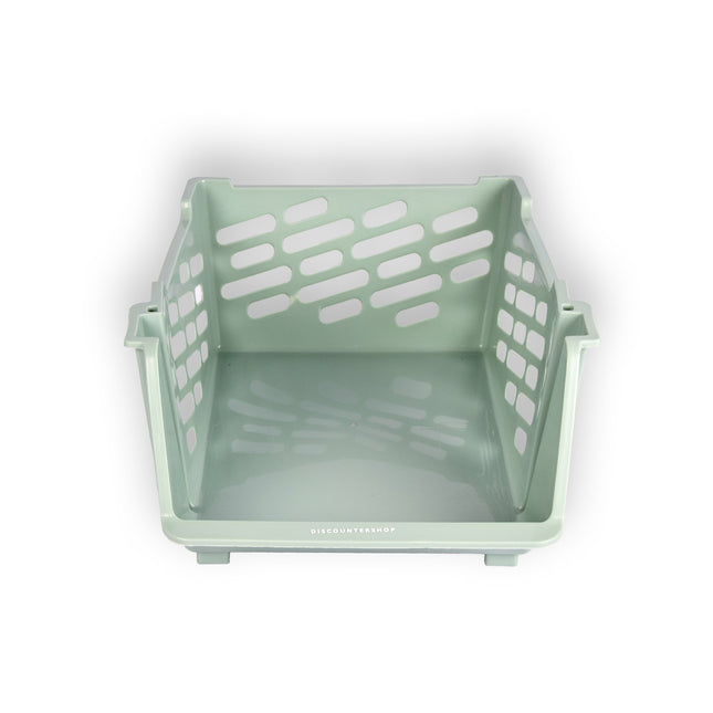 1 stuks Groen Kunststof Groentemandje van Discountershop: Ruim, Stijlvol en Praktisch als Opbergbox en Opbergmand – 46cm x 37.5cm x 20cm 