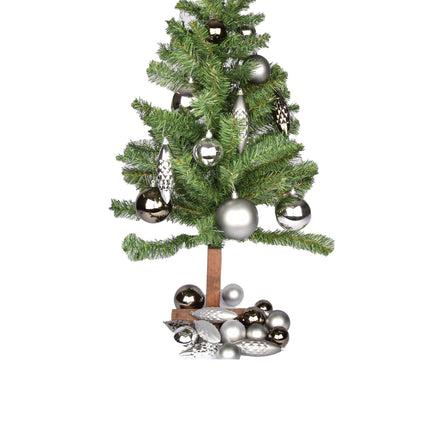 Zilveren Kerstballen Set - Kunststof Kerstballen voor Kerstboomversiering en Kerstdecoratie