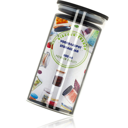Glazen Voorraadbussen 800ML - Set van 2 | BPA-vrij & Vaatwasserbestendig | Luchtdichte Voorraadpotten met Bamboe Deksel 