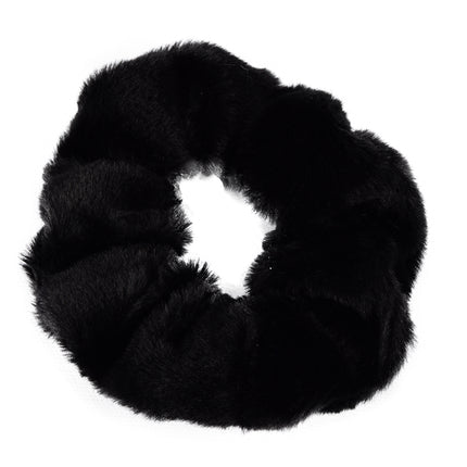 Trendy Haar Scrunchies van Zachte Polyester | Zwart | 4x12 cm - Comfortabele Scrunchies voor Trendy Kapsels