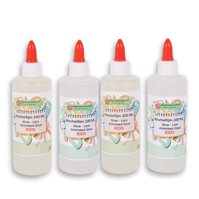 4stuks | Lijm | Kinderlijm | 200 ml | Knutselen | plastic/polymeren | Schoollijm | Hobbylijm | Secondelijm | Contactlijm | 17cm*5 cm*7cm
