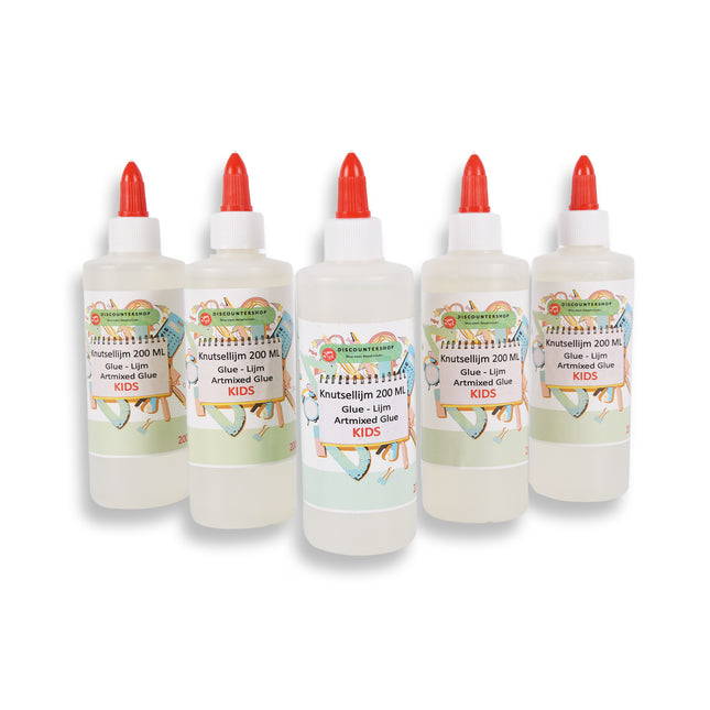 5stuks | Lijm | Kinderlijm | 200 ml | Knutselen | plastic/polymeren | Schoollijm | Hobbylijm | Secondelijm | Contactlijm | 17cm*5 cm*7cm