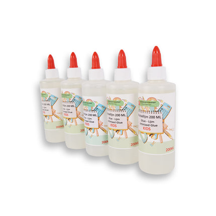 5stuks | Lijm | Kinderlijm | 200 ml | Knutselen | plastic/polymeren | Schoollijm | Hobbylijm | Secondelijm | Contactlijm | 17cm*5 cm*7cm