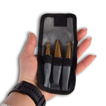 Boorset | Borenset | voor Metaal | Booraccessoires | HSS-TiN  | 3 Bits met Meerdere Stappen | voor Klussen en Huishouden | 8cm*2cm*10cm 