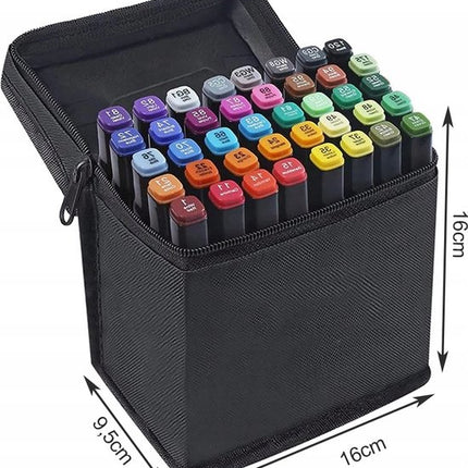 Dubbelzijdige markering 40 st twinmarkers L-set - Stift met 40 st Twin Tip Markeerstift Dual Tip Permanente Sketch Marker 40 Kleuren voor Kunstenaars Volwassenen Kinderen Tekenen Schilderen Ambachten Hoeveelheid 40 stuks