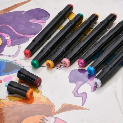 Dubbelzijdige markering 40 st twinmarkers L-set - Stift met 40 st Twin Tip Markeerstift Dual Tip Permanente Sketch Marker 40 Kleuren voor Kunstenaars Volwassenen Kinderen Tekenen Schilderen Ambachten Hoeveelheid 40 stuks