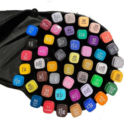 Dubbelzijdige markering 40 st twinmarkers L-set - Stift met 40 st Twin Tip Markeerstift Dual Tip Permanente Sketch Marker 40 Kleuren voor Kunstenaars Volwassenen Kinderen Tekenen Schilderen Ambachten Hoeveelheid 40 stuks