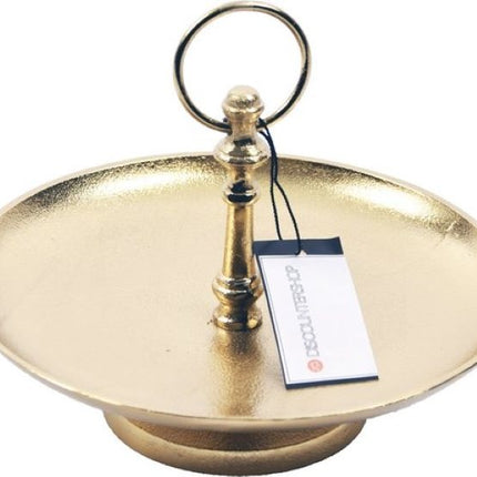 Gouden Etagère Goud 1 laag | Etagères | ø21.5cmx 16 | goudkleurige coating | Serveerschaal