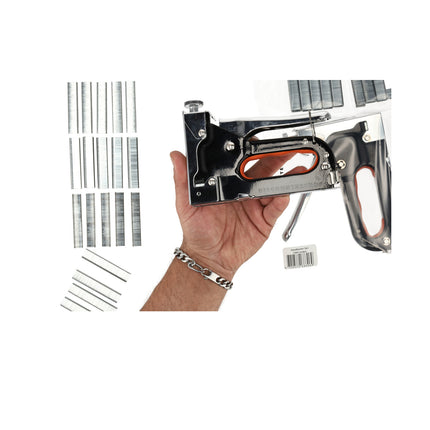 Set van 5 Nietpistolen | Heavy Duty Nietmachine | 5000 Nietjes Inclusief | Nietpistool Voor Hout, Stoffering en DIY Projecten