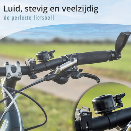 Zwarte Fietsbel 35mm - Fietsbel voor Racefiets, Stadfiets, MTB & Meer - Goedkope Fietsaccessoire