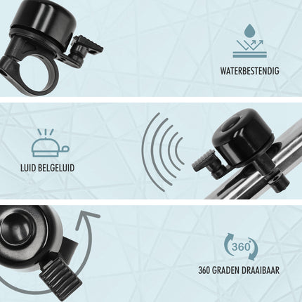 Zwarte Fietsbel 35mm - Fietsbel voor Racefiets, Stadfiets, MTB & Meer - Goedkope Fietsaccessoire