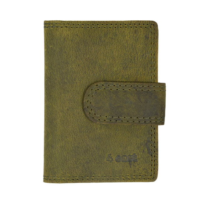 Functionele Olijfkleurige Crossbodytas met Creditcardhouder - 14 Slots, Echt Leder, Modieus Ontwerp - Afmetingen: 10cm x 7cm x 1.5cm.