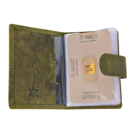 Functionele Olijfkleurige Crossbodytas met Creditcardhouder - 14 Slots, Echt Leder, Modieus Ontwerp - Afmetingen: 10cm x 7cm x 1.5cm.