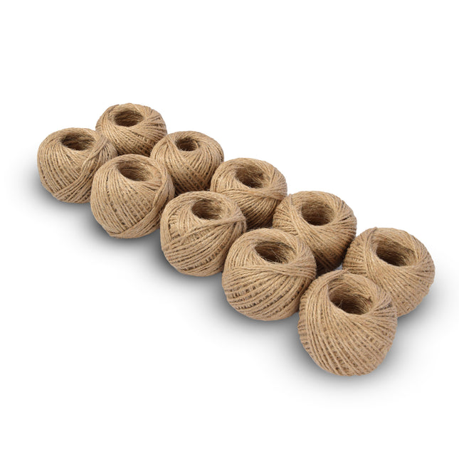 10x | Jute touw | 60 meter | Briun | Jute koord | 55 gram 