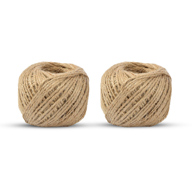 2x | Jute touw | 60 meter | Briun | Jute koord | 55 gram 
