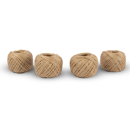4x Duurzaam Jute Touw - Natuurlijk Jute Koord - Bruin - Lengte 60m - Gewicht 220g