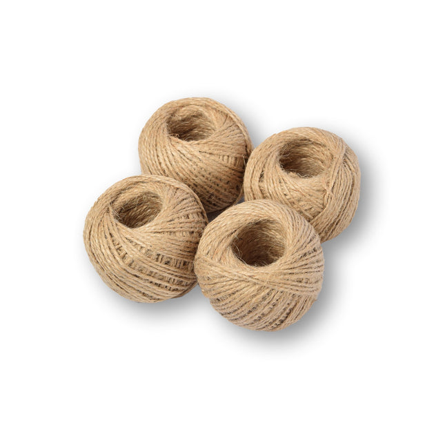 4x Duurzaam Jute Touw - Natuurlijk Jute Koord - Bruin - Lengte 60m - Gewicht 220g
