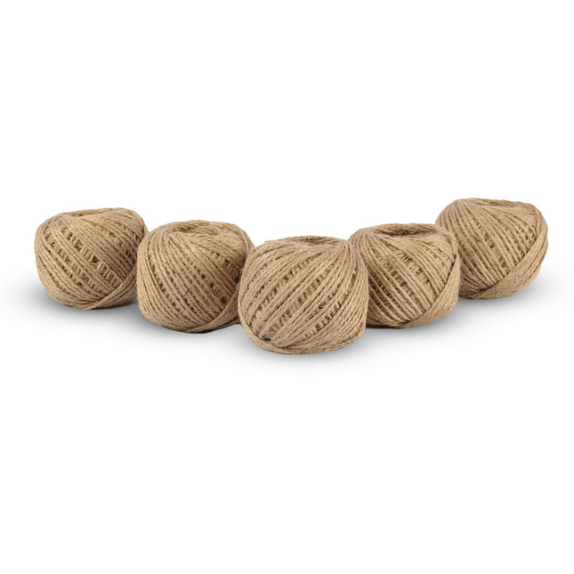 5x | Jute touw | 60 meter | Briun | Jute koord | 55 gram 
