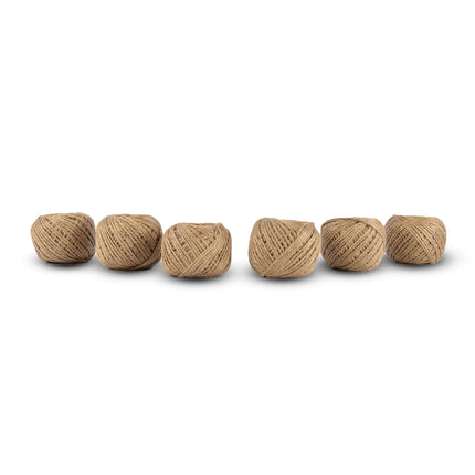 6x Duurzaam Jute Touw - Natuurlijk Jute Koord - Bruin - Lengte 60m - Gewicht 330g