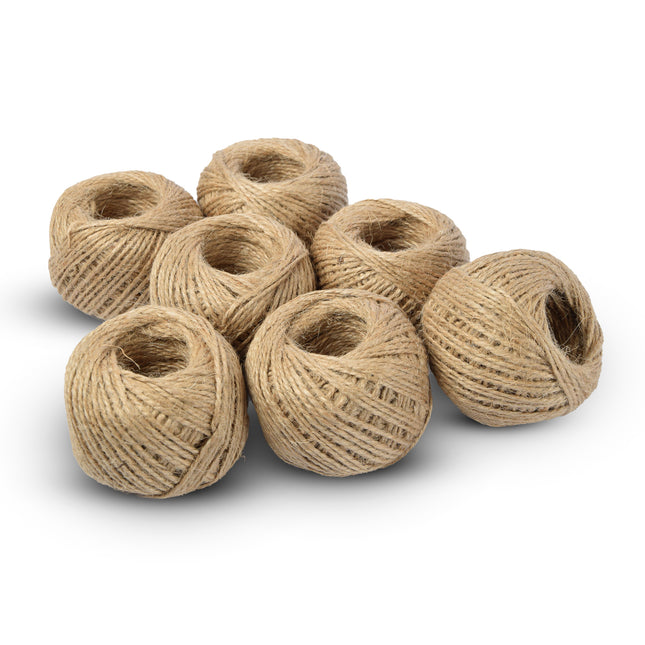 7x | Jute touw | 60 meter | Briun | Jute koord | 55 gram 