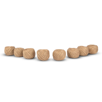 8x Duurzaam Jute Touw - Natuurlijk Jute Koord - Bruin - Lengte 60m - Gewicht 440g