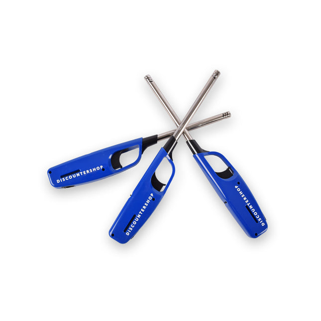 3x Compacte BBQ Starter – Blauw - Navulbare Aansteker voor Snel en Gemakkelijk BBQ Aansteken – 4cm x 2cm x 28cm