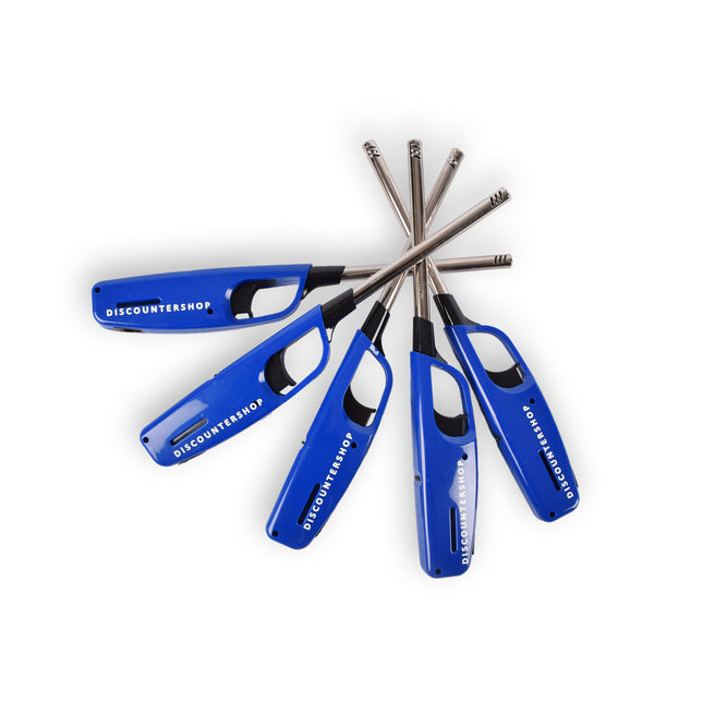 5x Compacte BBQ Starter – Blauw - Navulbare Aansteker voor Snel en Gemakkelijk BBQ Aansteken – 4cm x 2cm x 28cm