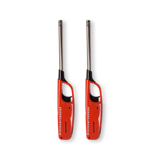 Krachtige elektrische aansteker - Gasaansteker - BBQ starter elektrisch | Navulbare aansteker | 2 stuks | Plastic | Rood | 268mm