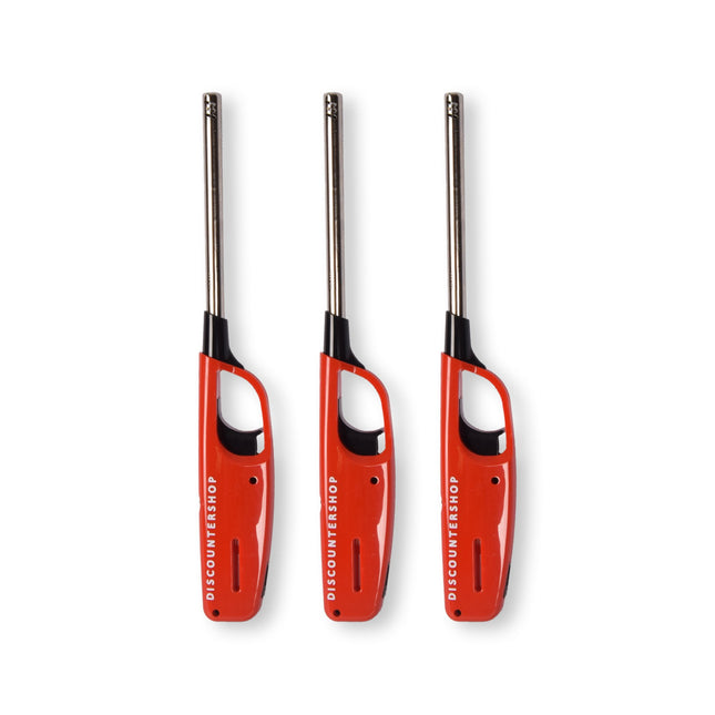Krachtige elektrische aansteker - Gasaansteker - BBQ starter elektrisch | Navulbare aansteker | 3 stuks | Plastic | Rood | 268mm