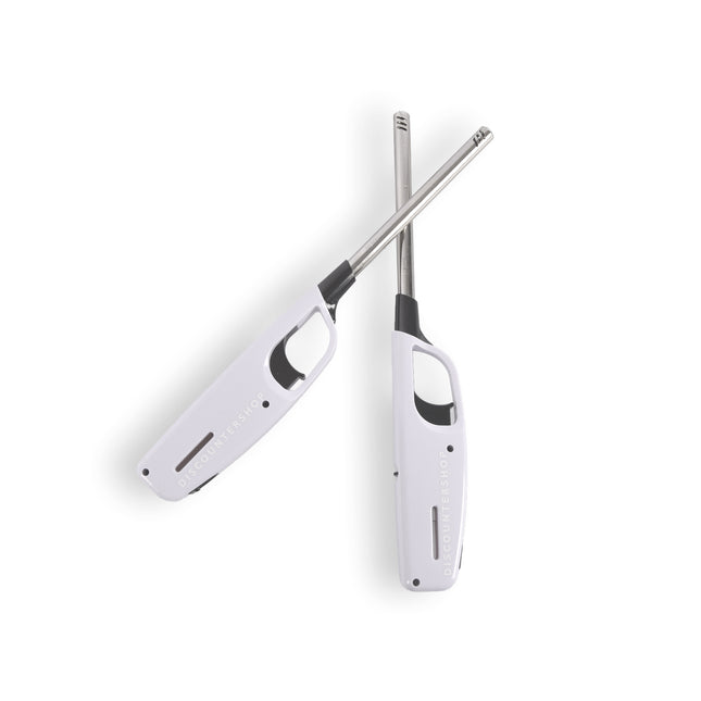 2x Compacte BBQ Starter – Wit - Navulbare Aansteker voor Snel en Gemakkelijk BBQ Aansteken – 4cm x 2cm x 28cm