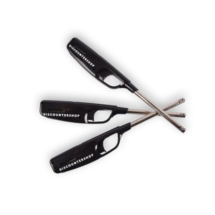 3x Compacte BBQ Starter – Zwart - Navulbare Aansteker voor Snel en Gemakkelijk BBQ Aansteken – 4cm x 2cm x 28cm