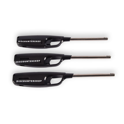 3x Compacte BBQ Starter – Zwart - Navulbare Aansteker voor Snel en Gemakkelijk BBQ Aansteken – 4cm x 2cm x 28cm