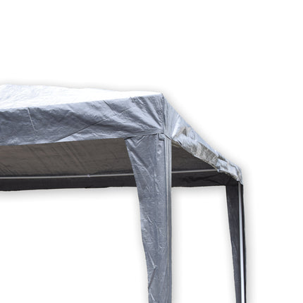 Stevige Opblaasbare Feesttent - Grijze Partytent voor Tuinfeesten - Incl. 4 Spanlijnen | Stalen Frame | 3x3x2.45m
