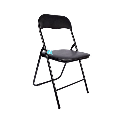 Zwarte Opvouwbare Stoel 37.5cm x 39cm x 78.5cm | Polyester en Metaal | Ideaal voor Eetkamer Keuken, Tuin en Camping | 1 stuks zwart Ruimtebesparend Ontwerp voor Dagelijks Gebruik en Gemakkelijke Opberging