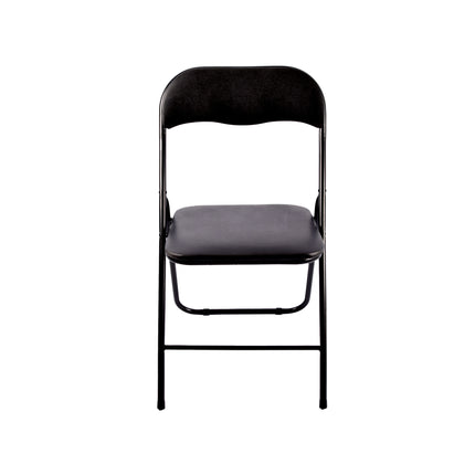 Zwarte Opvouwbare Stoel 37.5cm x 39cm x 78.5cm | Polyester en Metaal | Ideaal voor Eetkamer Keuken, Tuin en Camping | 1 stuks zwart Ruimtebesparend Ontwerp voor Dagelijks Gebruik en Gemakkelijke Opberging