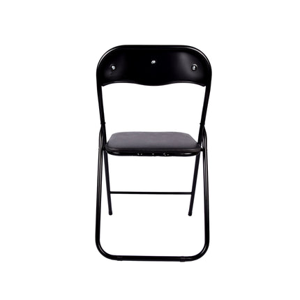 Zwarte Opvouwbare Stoel 37.5cm x 39cm x 78.5cm | Polyester en Metaal | Ideaal voor Eetkamer Keuken, Tuin en Camping | 1 stuks zwart Ruimtebesparend Ontwerp voor Dagelijks Gebruik en Gemakkelijke Opberging