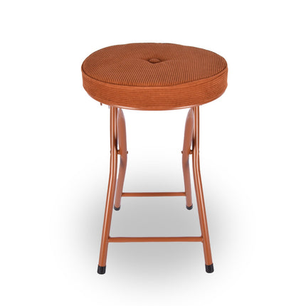 Bruin Klapstoel Met Zithoogte Van 45 cm Vouwstoel Velvet Zitvlak - Stoel - Tafelstoel- Ribcord - Tafelstoel - Klapstoel - Velvet Klapstoel - Luxe Klapstoel - Met Kussentjes - Fluweel- Stoelen - Klapstoelen - Stoeltje - Premium Chair - Cognac