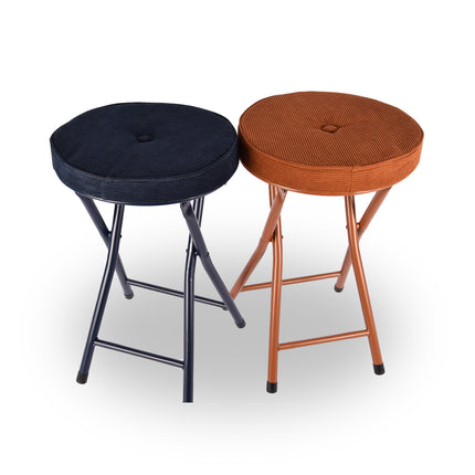 Bruin Klapstoel Met Zithoogte Van 45 cm Vouwstoel Velvet Zitvlak - Stoel - Tafelstoel- Ribcord - Tafelstoel - Klapstoel - Velvet Klapstoel - Luxe Klapstoel - Met Kussentjes - Fluweel- Stoelen - Klapstoelen - Stoeltje - Premium Chair - Cognac