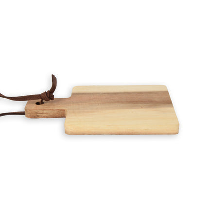 Houten Serveerplankjes Set van 4 - Tapas en Kaas - Licht Bruin - 14cm x 10cm x 1.5cm