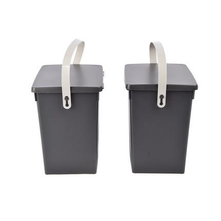 Prullenbak Met Deksel en Handgreep | 5,5L | Anthracite Grey  - Kunststof Vuilnisbak Voor Keuken Kantoor en Badkamer